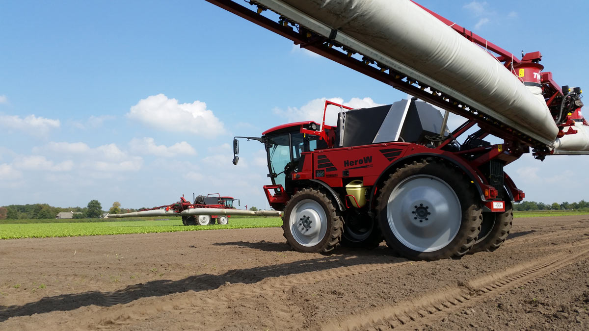 Widontec-machine in het veld